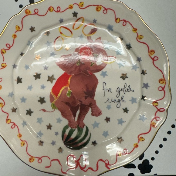 Anthropologie rare Xmas plates inslee fariss 12 days of Christmas - Picture 2 of 8